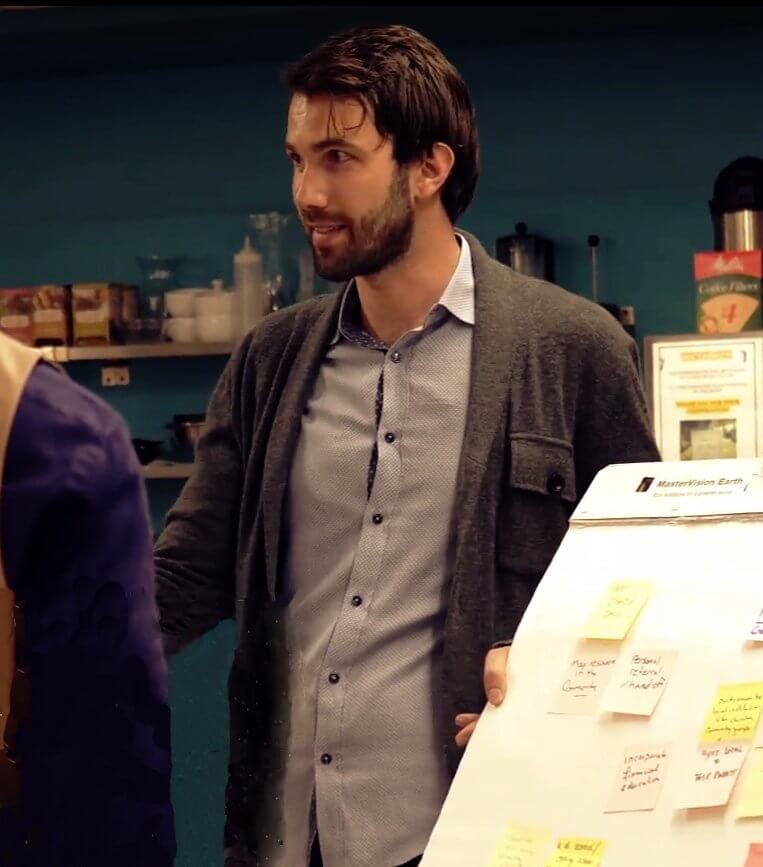 Justin Franks working with stakeholders on digital systems and workflow planning